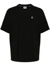 A Bathing Ape Embroidered-logo Cotton T-shirt In Black