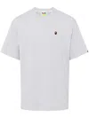 A Bathing Ape Embroidered-logo Cotton T-shirt In Grey