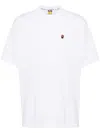 A Bathing Ape Embroidered-logo Cotton T-shirt In White