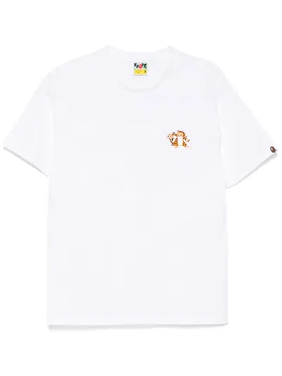 A Bathing Ape T-shirt Mit Stickerei In Weiss