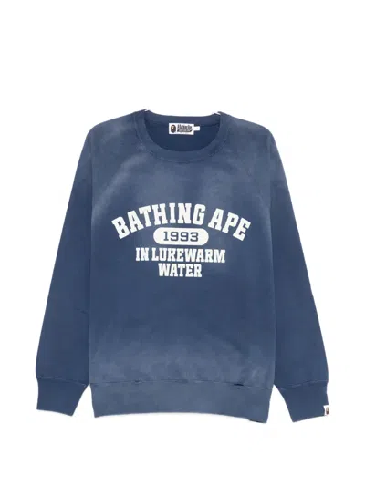 A Bathing Ape Faded-effect Sweatshirt In Blue