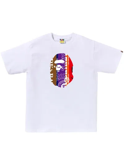 A Bathing Ape Fans Scarf Ape Head T-shirt In Weiss
