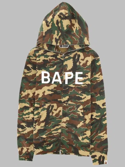 A Bathing Ape Felpa "glitch Woodland" Con Cappuccio In Multi