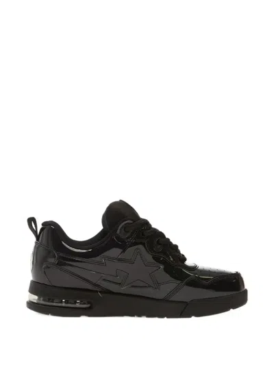 A Bathing Ape Flip Sta 1 Patent-finish Sneakers In Animal Print