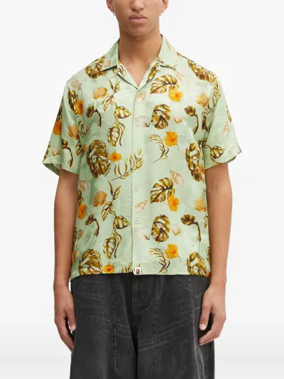 A Bathing Ape Floral Short-sleeve Shirt In Multi