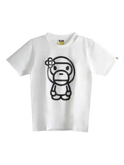 A Bathing Ape Flower Ape T-shirt In White
