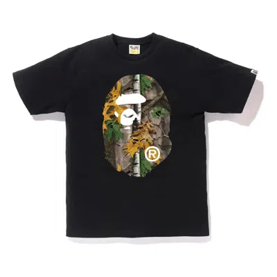 A Bathing Ape Forest Camo Big Ape Head T-shirt 'black Beige'