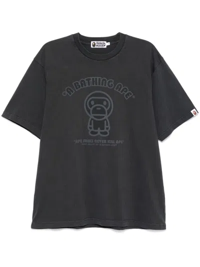 A Bathing Ape Garment-dye Baby Milo T-shirt In Schwarz