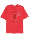 A Bathing Ape Garment Dye College Relaxed Fit Tee In Red