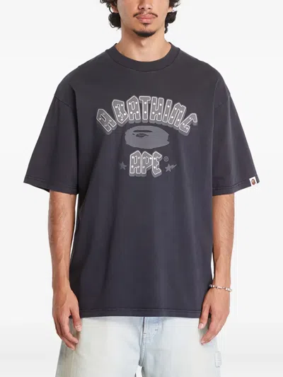 A Bathing Ape Garment Dye Rhinestone Logo Cotton T-shirt In Multi