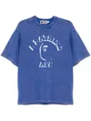 A Bathing Ape T-shirt Mit Graffiti-print In Blau
