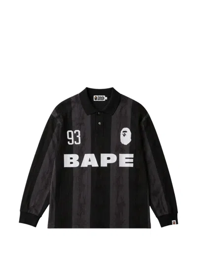 A Bathing Ape Gestreiftes Poloshirt In Black