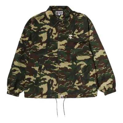 A Bathing Ape Glitch Woodland Camo Coach Jacket 'green'
