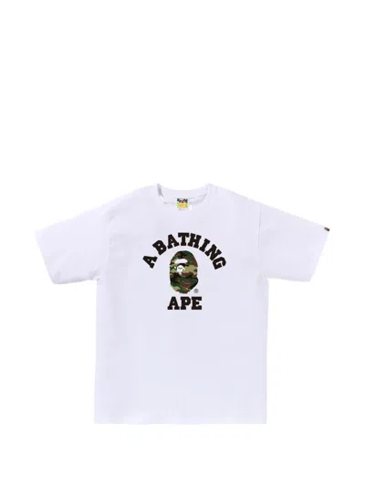 A Bathing Ape Glitch Woodlandg Camouflage-print T-shirt In White