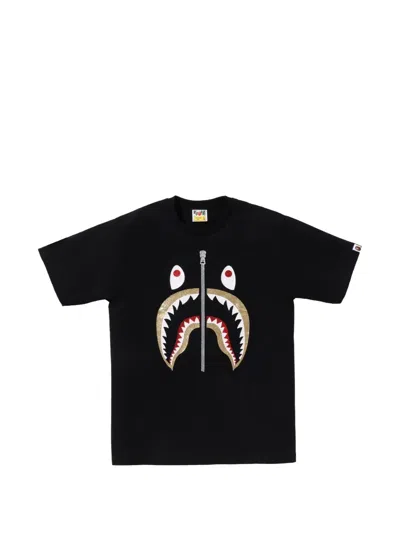 A Bathing Ape Glitter Shark T-shirt In Black