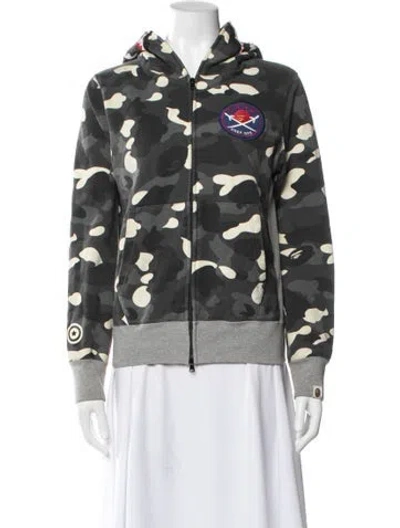 Pre-owned A Bathing Ape Glow In The Dark Printed Cardigan In Gray