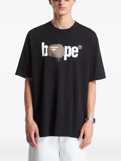 A Bathing Ape 그래피티 베이프 로고 릴랙스 핏 티셔츠 In Black