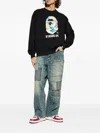 A Bathing Ape Graphic Crew-neck Sweatshirt In Black
