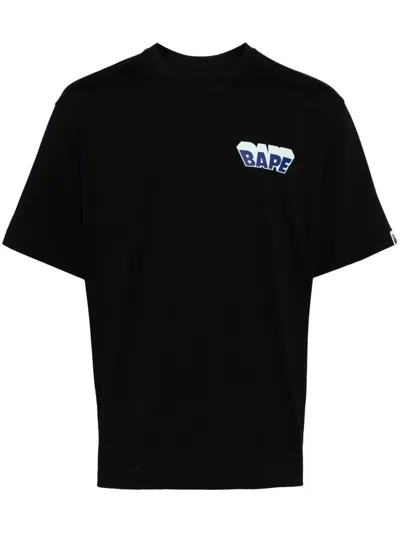 A Bathing Ape Graphic-print Cotton T-shirt In Black