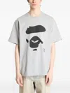 A Bathing Ape Graphic-print Cotton T-shirt In Gray