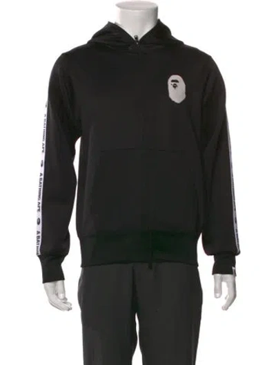 Pre-owned A Bathing Ape Graphic Print Crew Neck Hoodie In Black