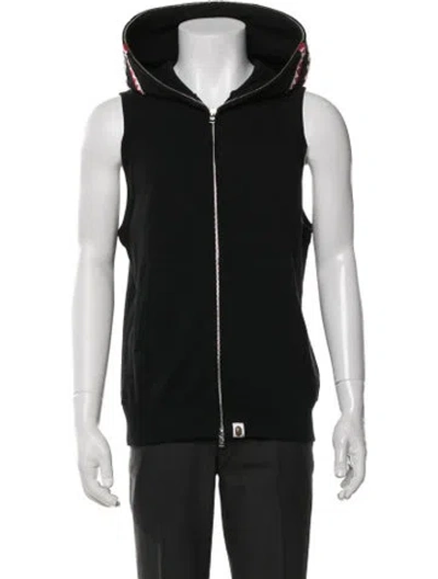 Pre-owned A Bathing Ape Graphic Print Crew Neck Hoodie In Black