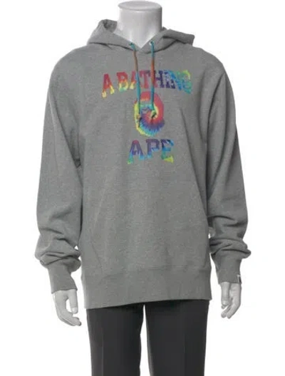 Pre-owned A Bathing Ape Graphic Print Crew Neck Hoodie W/ Tags In Gray