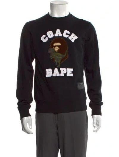 Pre-owned A Bathing Ape Graphic Print Crew Neck Pullover In Black