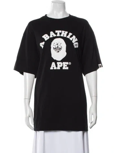 Pre-owned A Bathing Ape Graphic Print Crew Neck Sweatshirt In Black