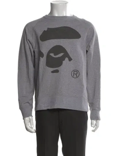 Pre-owned A Bathing Ape Graphic Print Crew Neck Sweatshirt In Gray