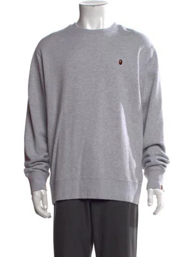 Pre-owned A Bathing Ape Graphic Print Crew Neck Sweatshirt In Grey