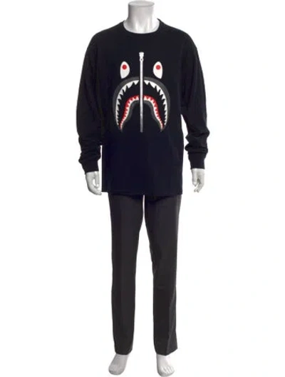 Pre-owned A Bathing Ape Graphic Print Crew Neck T-shirt In Black