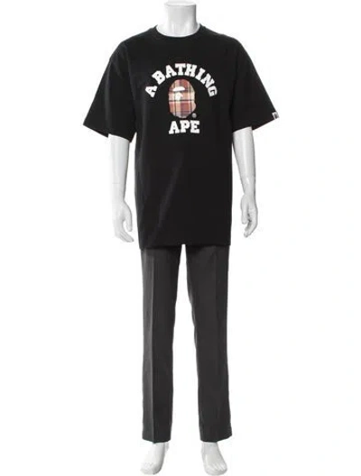Pre-owned A Bathing Ape Graphic Print Crew Neck T-shirt In Black