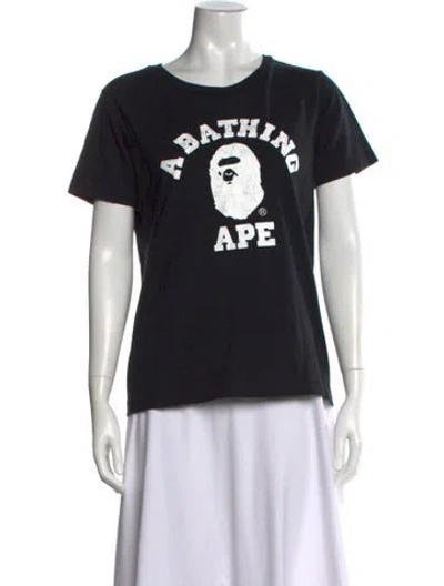 Pre-owned A Bathing Ape Graphic Print Crew Neck T-shirt In Black