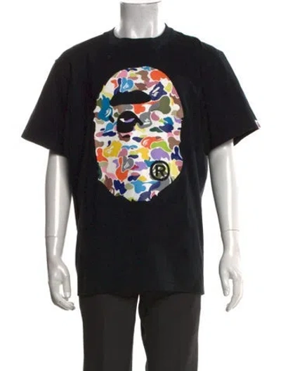 Pre-owned A Bathing Ape Graphic Print Crew Neck T-shirt In Black