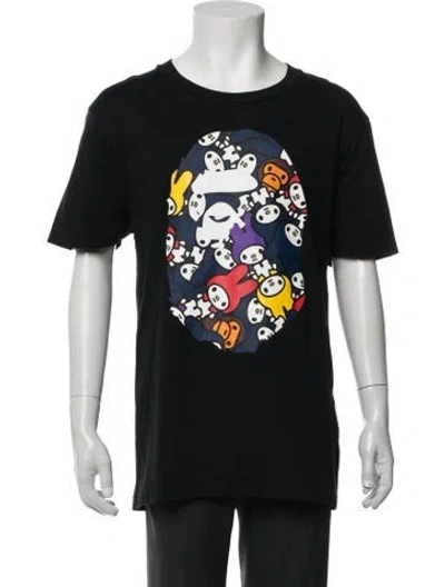 Pre-owned A Bathing Ape Graphic Print Crew Neck T-shirt In Black