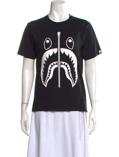 Pre-owned A Bathing Ape Graphic Print Crew Neck T-shirt In Black