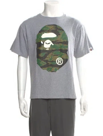 Pre-owned A Bathing Ape Graphic Print Crew Neck T-shirt In Gray