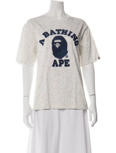 Pre-owned A Bathing Ape Graphic Print Crew Neck T-shirt In Neutrals