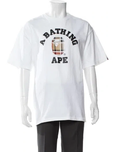 Pre-owned A Bathing Ape Graphic Print Crew Neck T-shirt In White