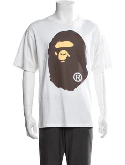 Pre-owned A Bathing Ape Graphic Print Crew Neck T-shirt In White