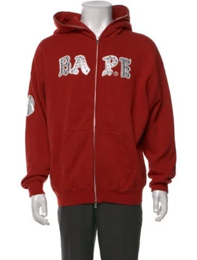Pre-owned A Bathing Ape Graphic Print Long Sleeve Top In Red