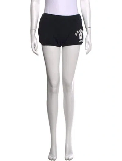 Pre-owned A Bathing Ape Graphic Print Mini Shorts In Black