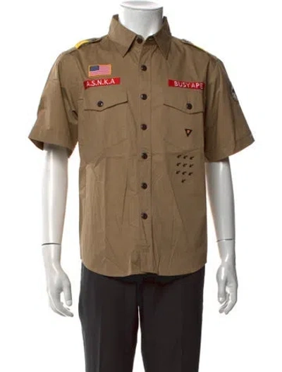 Pre-owned A Bathing Ape Graphic Print Short Sleeve Shirt In Neutrals
