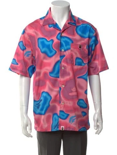 Pre-owned A Bathing Ape Graphic Print Short Sleeve Shirt W/ Tags W/tags In Pink