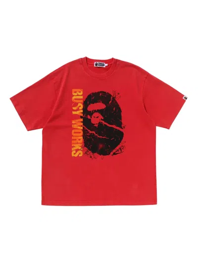A Bathing Ape Graphic-print T-shirt In Red