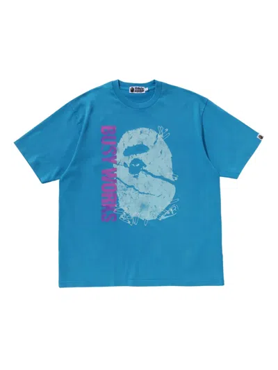 A Bathing Ape Graphic-print T-shirt In Blue
