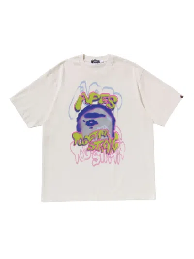 A Bathing Ape Graphic-print T-shirt In White