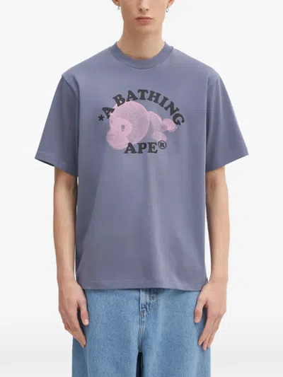 A Bathing Ape Graphic-print T-shirt In Blue