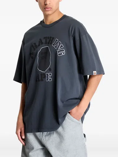A Bathing Ape Graphic-print T-shirt In Gray